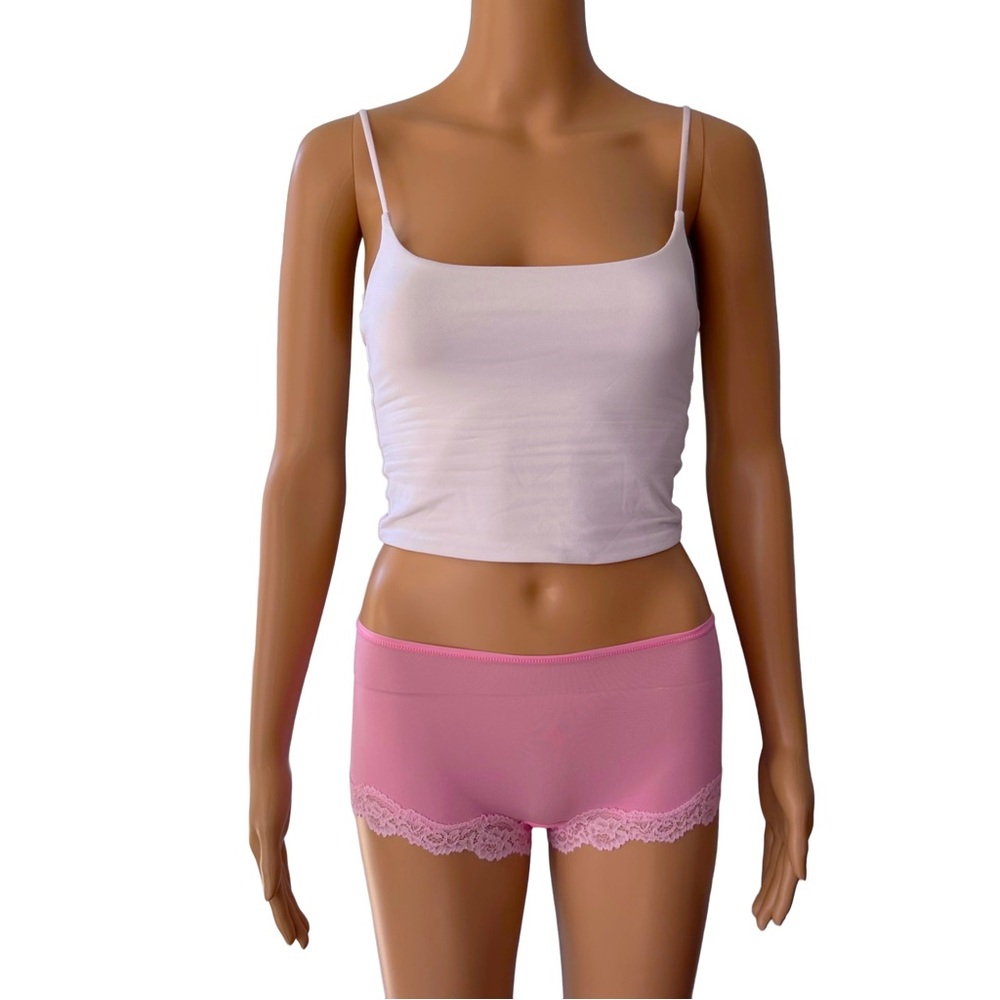 NWT Skims lace boy short bubble gum pink